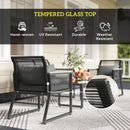 Outsunny 4 Pieces Rattan Garden Furniture Set for 4 Person, Charcoal Grey