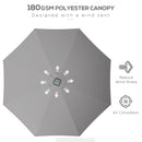 Outsunny Solar Patio Garden Parasol With Lights For Outdoor Grey