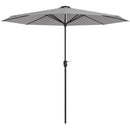 Outsunny Solar Patio Garden Parasol With Lights For Outdoor Grey