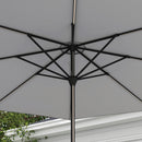 Outsunny Solar Patio Garden Parasol With Lights For Outdoor Grey