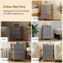 HOMCOM Chest of Drawers, 3 Drawers Dresser with Bamboo Frame, Light Grey