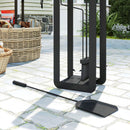 Outsunny 5 PCS Fireplace Companion Set, Metal Fireplace Accessories, Black