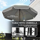Outsunny 6 Pieces Garden Furniture Set with Parasol, Folding Chairs, Black