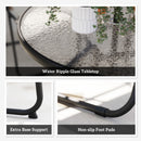 Outsunny 6 Pieces Garden Furniture Set with Parasol, Folding Chairs, Black