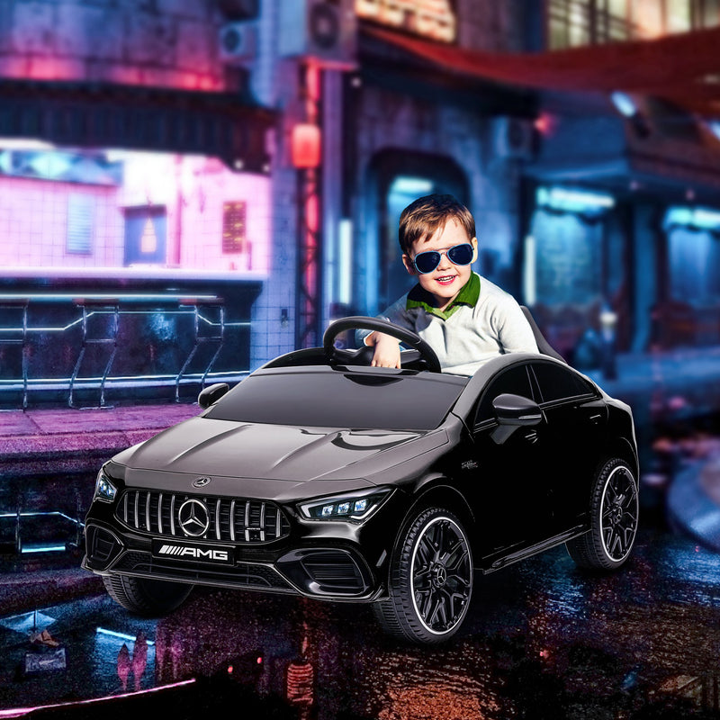 AIYAPLAY Mercedes-AMG CLA 45 Licensed 12V Ride On Car W/ Music - Black/Blue/White/Yellow