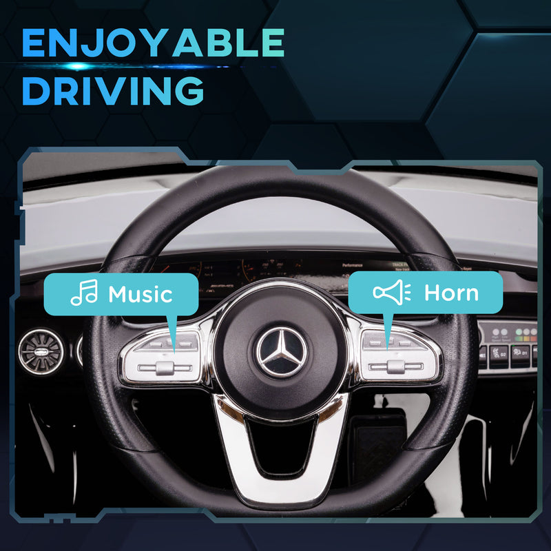 AIYAPLAY Mercedes-AMG CLA 45 Licensed 12V Ride On Car W/ Music - Black/Blue/White/Yellow