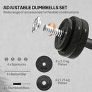 SPORTNOW 2-in-1 Adjustable Dumbbells Set, Weights Dumbbells Set