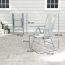 Outsunny 2PCS Folding Chair w/ Breathable Mesh Back and Seat, Light Grey