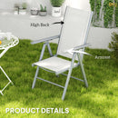 Outsunny 2PCS Folding Chair w/ Breathable Mesh Back and Seat, Light Grey