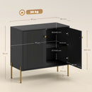 HOMCOM Modern Sideboard Buffet Cabinet with Fluted Doors, Coffee Bar Cabinet
