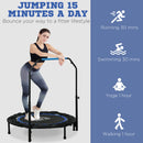 HOMCOM 40 Inch Foldable Mini Fitness Trampoline W/ Foam Handle, Blue