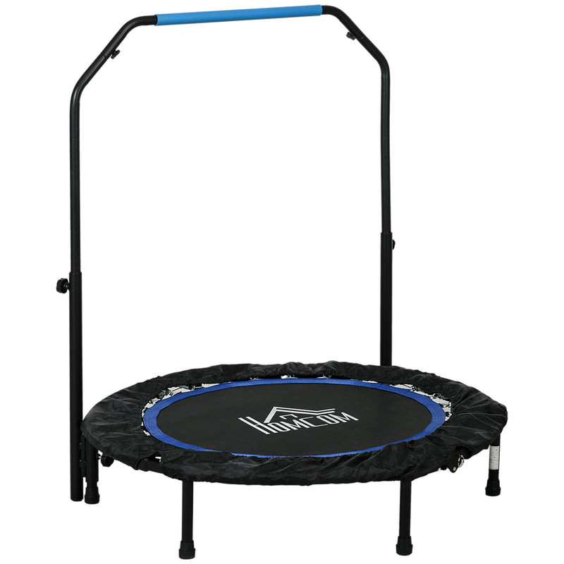 HOMCOM 40 Inch Foldable Mini Fitness Trampoline W/ Foam Handle, Blue