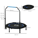 HOMCOM 40 Inch Foldable Mini Fitness Trampoline W/ Foam Handle, Blue