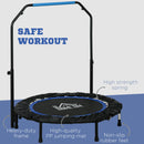 HOMCOM 40 Inch Foldable Mini Fitness Trampoline W/ Foam Handle, Blue
