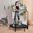 HOMCOM 40 Inch Foldable Mini Fitness Trampoline W/ Foam Handle, Blue