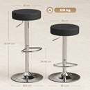 HOMCOM Bar Stools Set of 2, Height Adjustable Breakfast Bar Chairs, Black