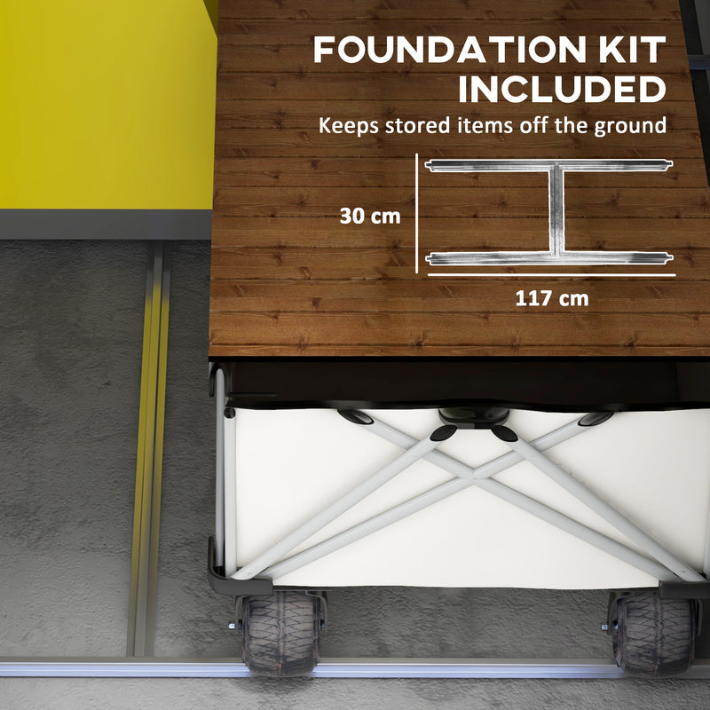 Outsunny 4 X 3ft Garden Shed Storage W/ Foundation Kit, Vents, Grey
