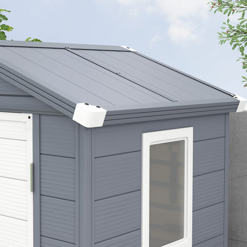 Outsunny 4 X 3ft Garden Shed Storage W/ Foundation Kit, Vents, Grey