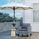Outsunny Single Rattan Chair, Garden Armchair with Cushions