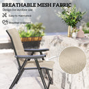 Outsunny 2PCS Folding Chair w/ Breathable Mesh Fabric Seat, Black and Grey