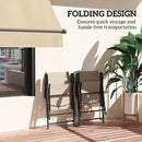 Outsunny 2PCS Folding Chair w/ Breathable Mesh Fabric Seat, Black and Grey