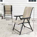 Outsunny 2PCS Folding Chair w/ Breathable Mesh Fabric Seat, Black and Grey