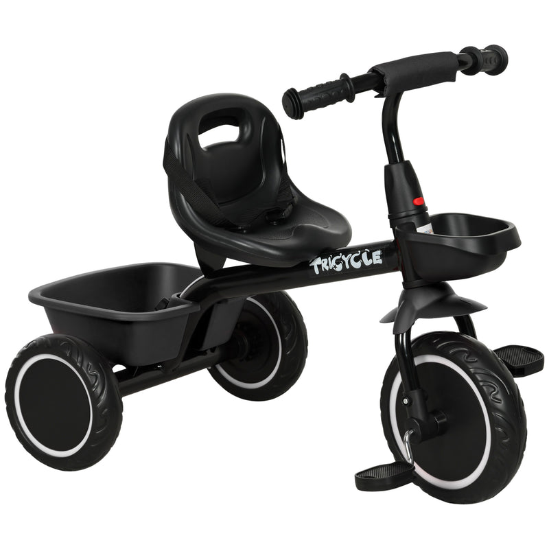 AIYAPLAY Kids Red Trike For 2 To 5 Years With Adjustable Seat, Baskets