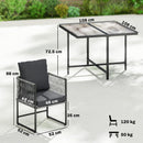 Outsunny 4-Seater Garden Dining Set With Space-Saving Chairs, Black