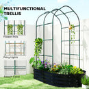 Outsunny 5 x 3 x 6ft Galvanised Raised Garden Bed with Trellis, Dark Grey