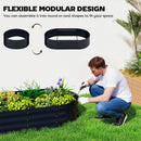 Outsunny 5 x 3 x 6ft Galvanised Raised Garden Bed with Trellis, Dark Grey