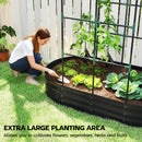 Outsunny 5 x 3 x 6ft Galvanised Raised Garden Bed with Trellis, Dark Grey