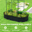 Outsunny 5 x 3 x 6ft Galvanised Raised Garden Bed with Trellis, Dark Grey