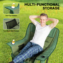 Outsunny Camping Chair For Adults, Padded Folding Chair - Green/Grey