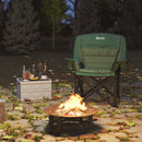 Outsunny Camping Chair For Adults, Padded Folding Chair - Green/Grey