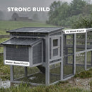 PawHut Large Chicken Coop, Wooden Hen House With Covered Run