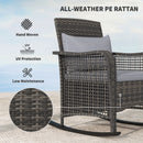Outsunny Rattan Garden Rocking Chair w/ Seat and Back Cushions