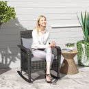 Outsunny Rattan Garden Rocking Chair w/ Seat and Back Cushions