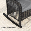 Outsunny Rattan Garden Rocking Chair w/ Seat and Back Cushions