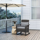 Outsunny Rattan Garden Rocking Chair w/ Seat and Back Cushions
