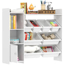 AIYAPLAY Toy Storage Unit With 8 Removable Bins, Storage Shelves, Cabinet