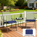Outsunny 42 x 42cm Replacement Garden Seat Cushion Pad with Ties, Dark Blue