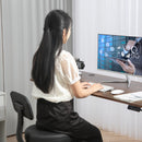 HOMCOM Faux Leather Adjustable Stool, 360Â° Swivel Chair For Study, Black