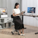 HOMCOM Faux Leather Adjustable Stool, 360Â° Swivel Chair For Study, Black