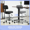 HOMCOM Faux Leather Adjustable Stool, 360Â° Swivel Chair For Study, Black