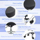 HOMCOM Faux Leather Adjustable Stool, 360Â° Swivel Chair For Study, Black