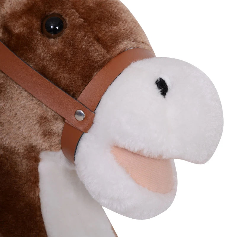 HOMCOM Children's Rocking Horse - Brown and White