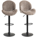 HOMCOM Modern Bar Stools Set Of 2, Swivel Counter Height Barstools, Brown