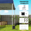 Outsunny 3x3 m Pop Up Gazebo w/ Wheels, One-Touch Party Tent, Dark Blue