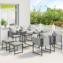 Outsunny 8 Seater Garden Dining Set, Cube Garden Furniture with Cushions