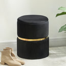 HOMCOM Round Pouffe Storage Footstool with Hidden Space